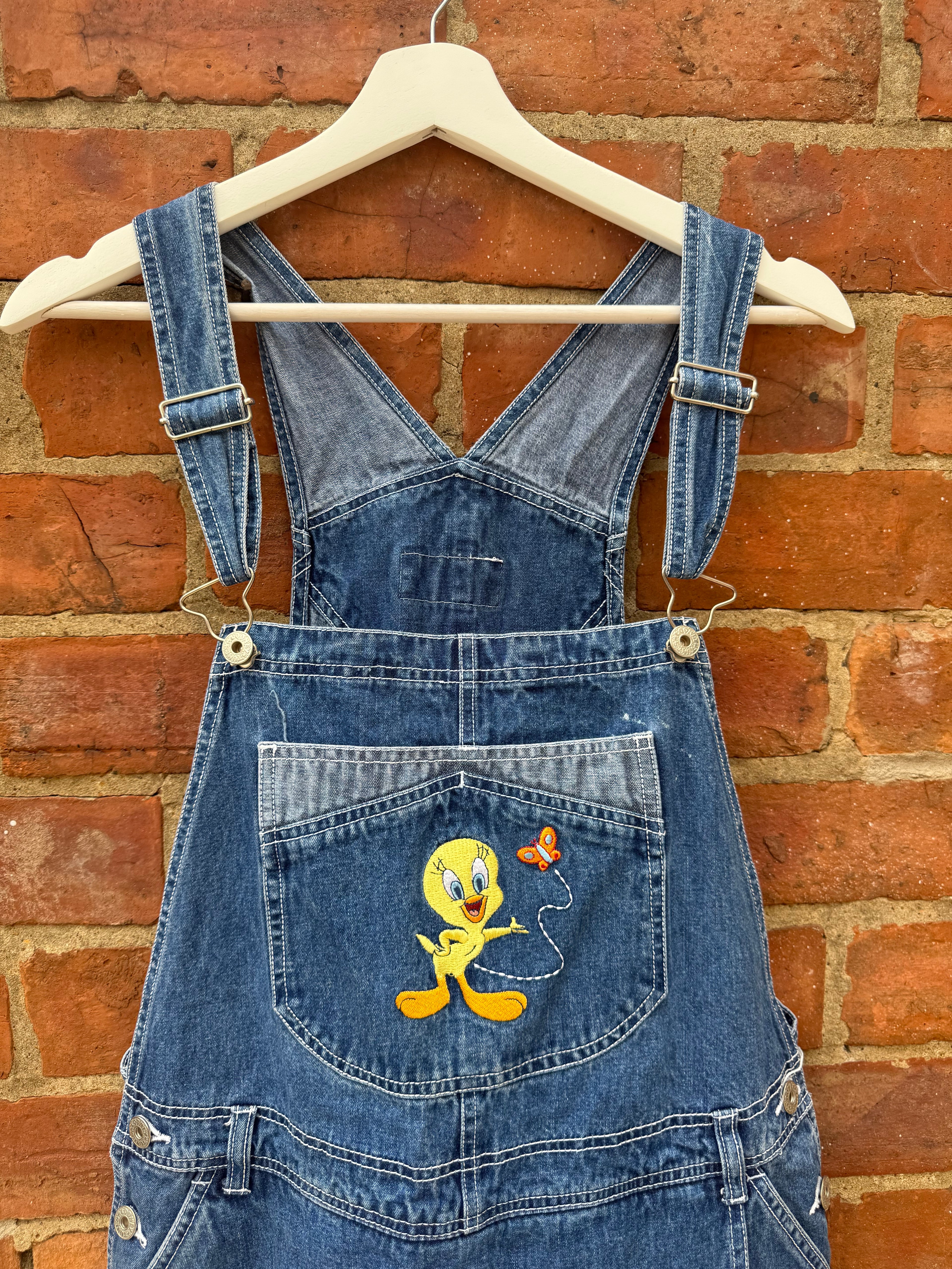 Tweety pie vintage denim skort dungarees