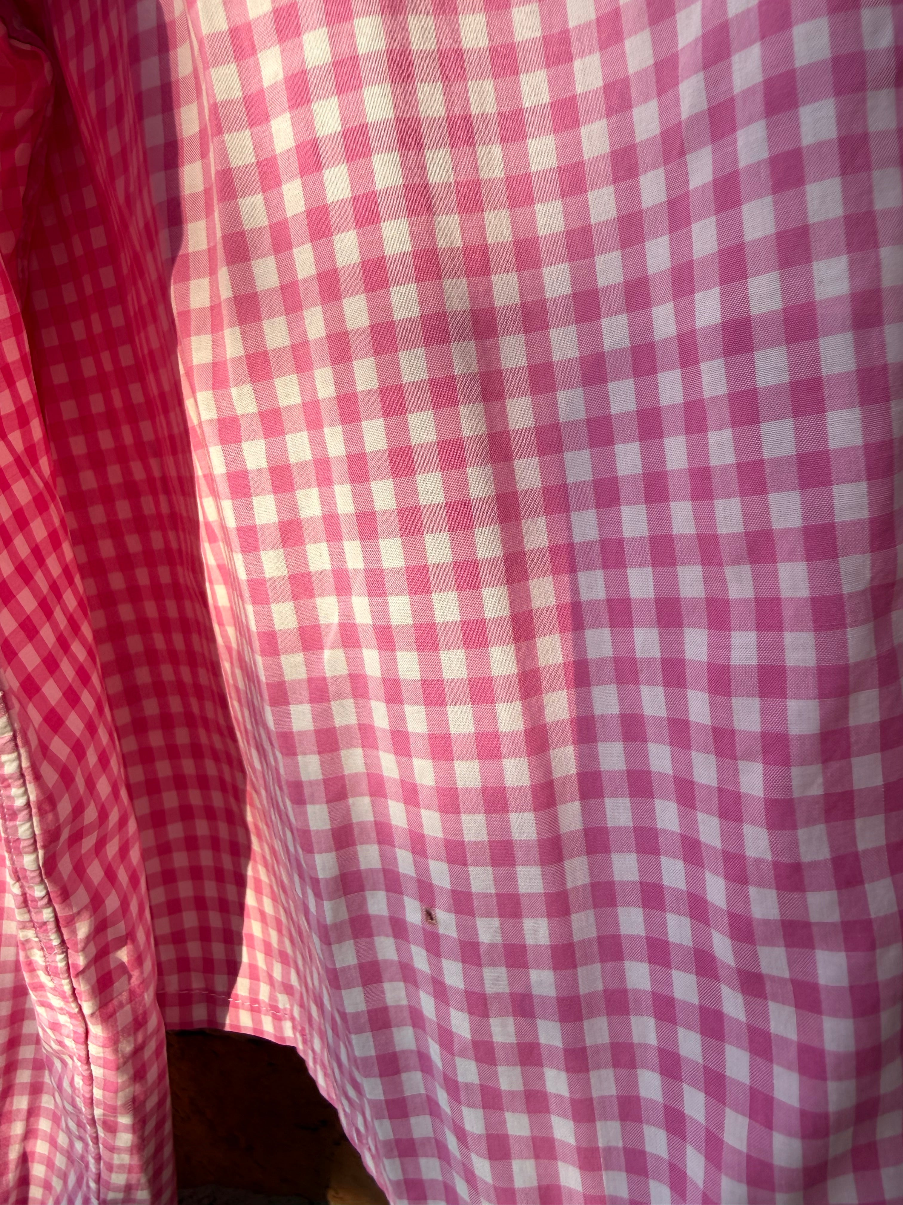 Polo Ralph Lauren re worked crop long sleeve shirt in pink gingham