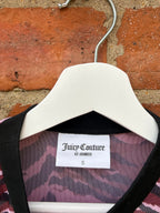 Juicy Couture pink & black mesh tiger print long sleeve top