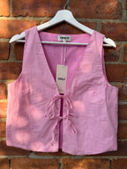 Only tie front top in pink gingham