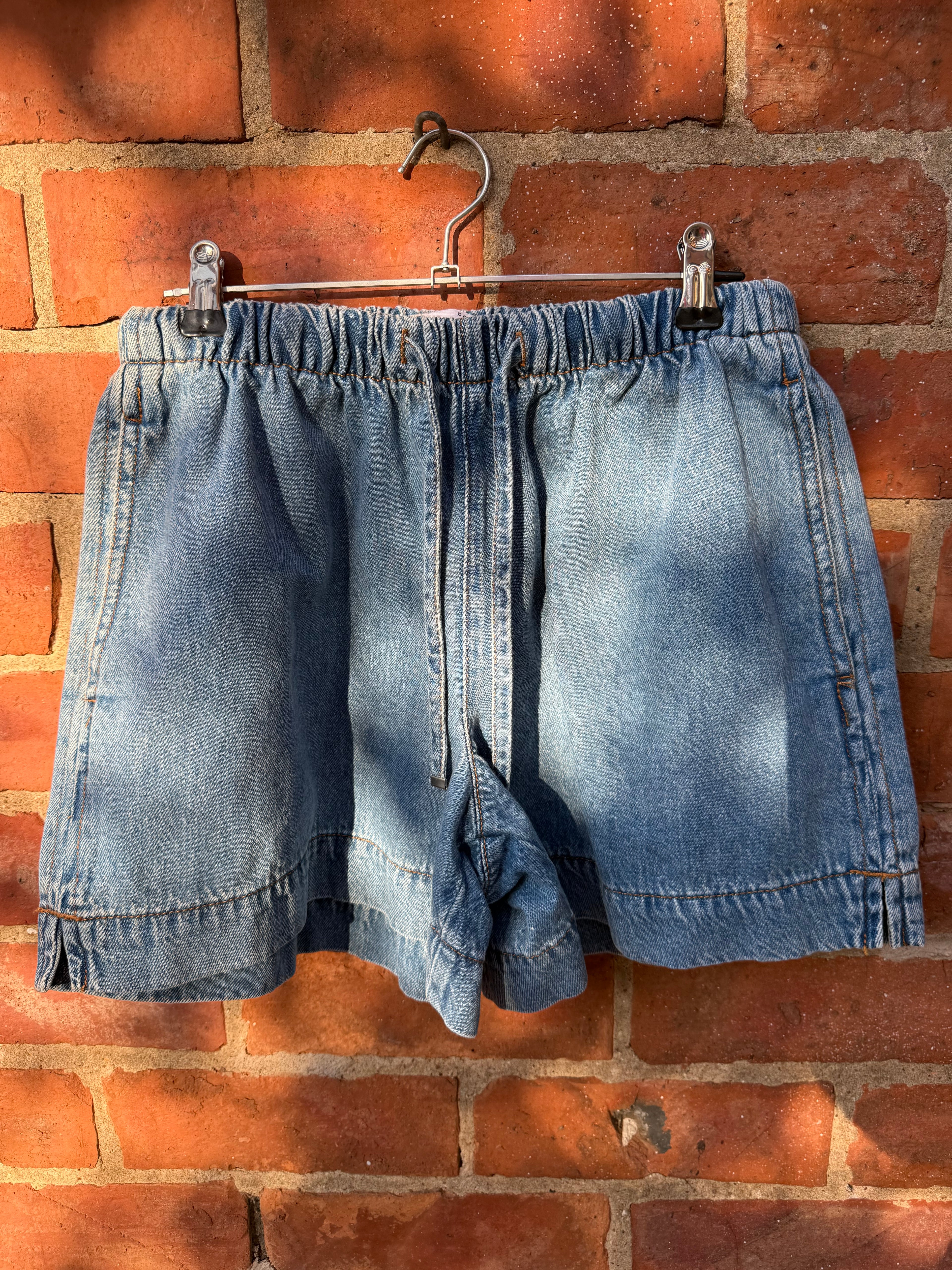 Primark denim elasticated waist shorts
