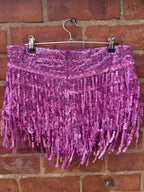 Elsie & Fred La Bamba pink sequin tassel hotpants