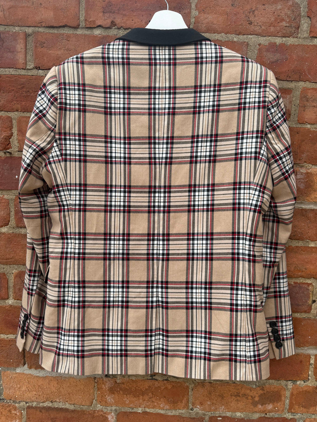 Asos beige check blazer with shoulder pads
