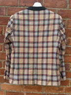 Asos beige check blazer with shoulder pads
