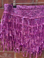 Elsie & Fred La Bamba pink sequin tassel hotpants