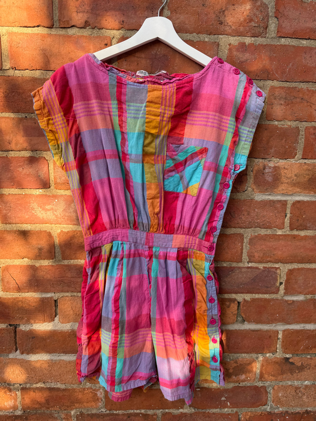 Adonis Vintage multicolored check playsuit