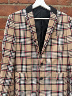 Asos beige check blazer with shoulder pads