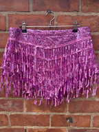 Elsie & Fred La Bamba pink sequin tassel hotpants