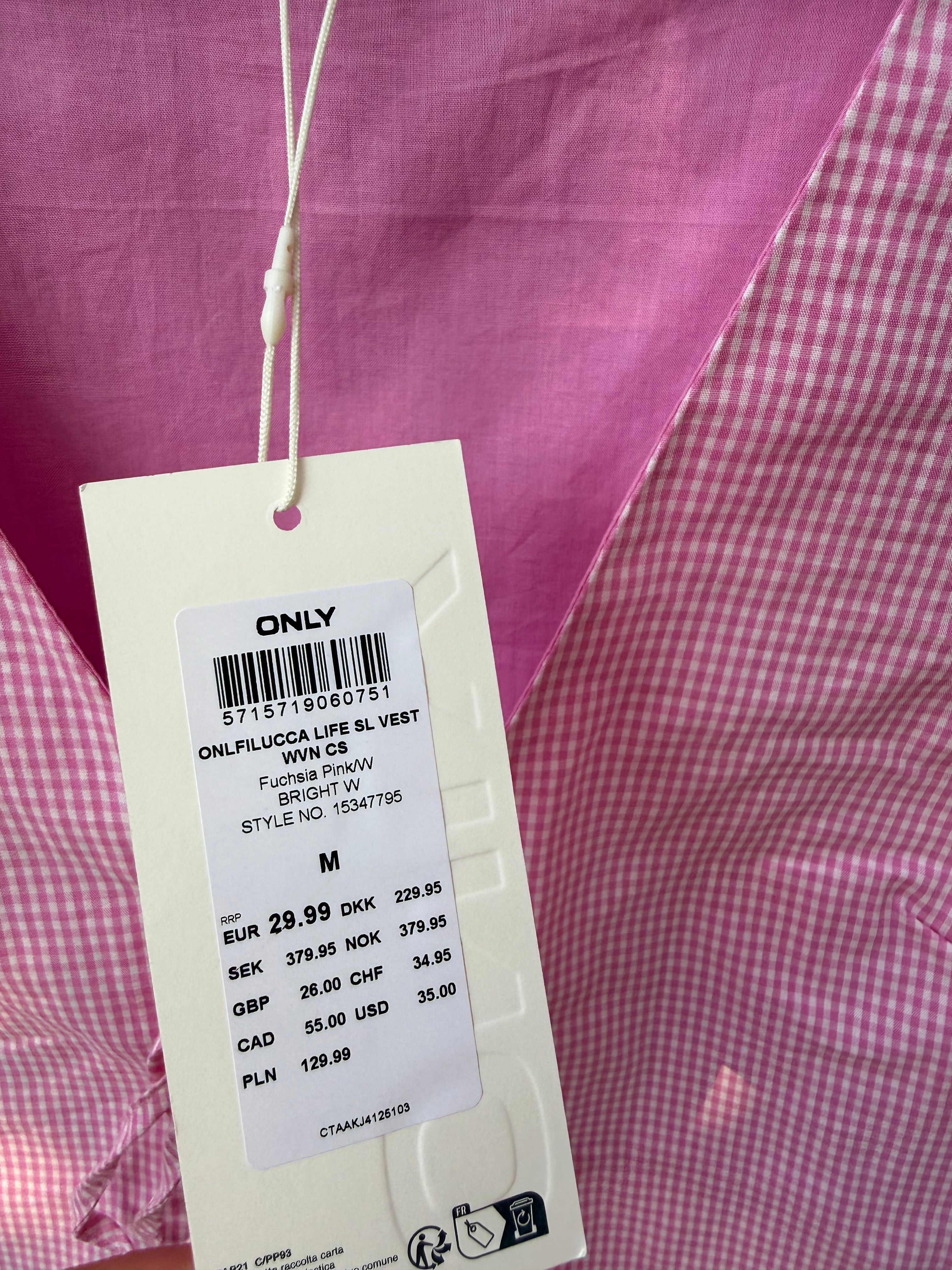 Only tie front top in pink gingham