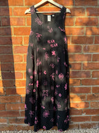 Collusion Black & pink printed midi dress