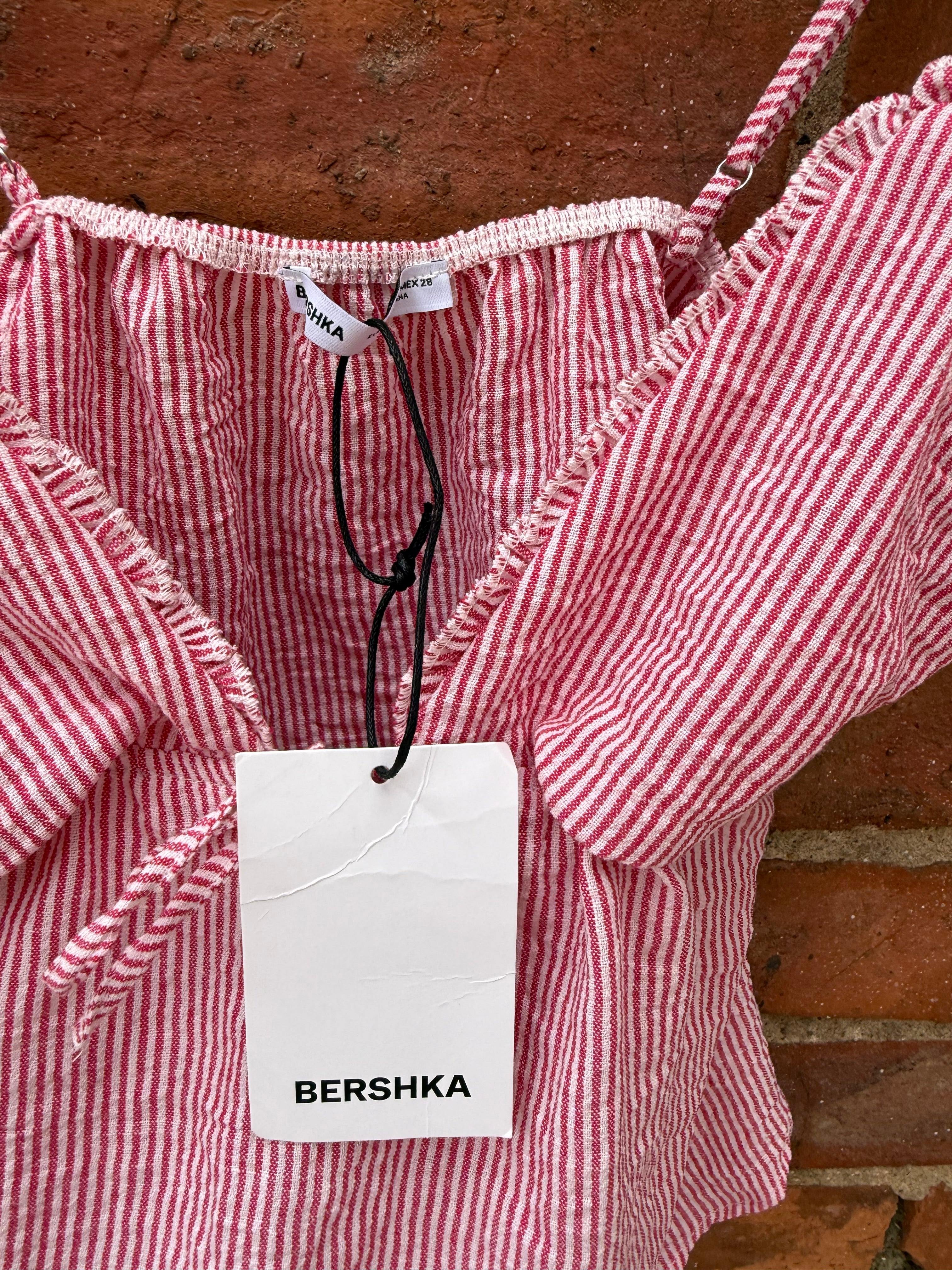 Bershka ruffle strap top