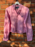 Polo Ralph Lauren re worked crop long sleeve shirt in pink gingham