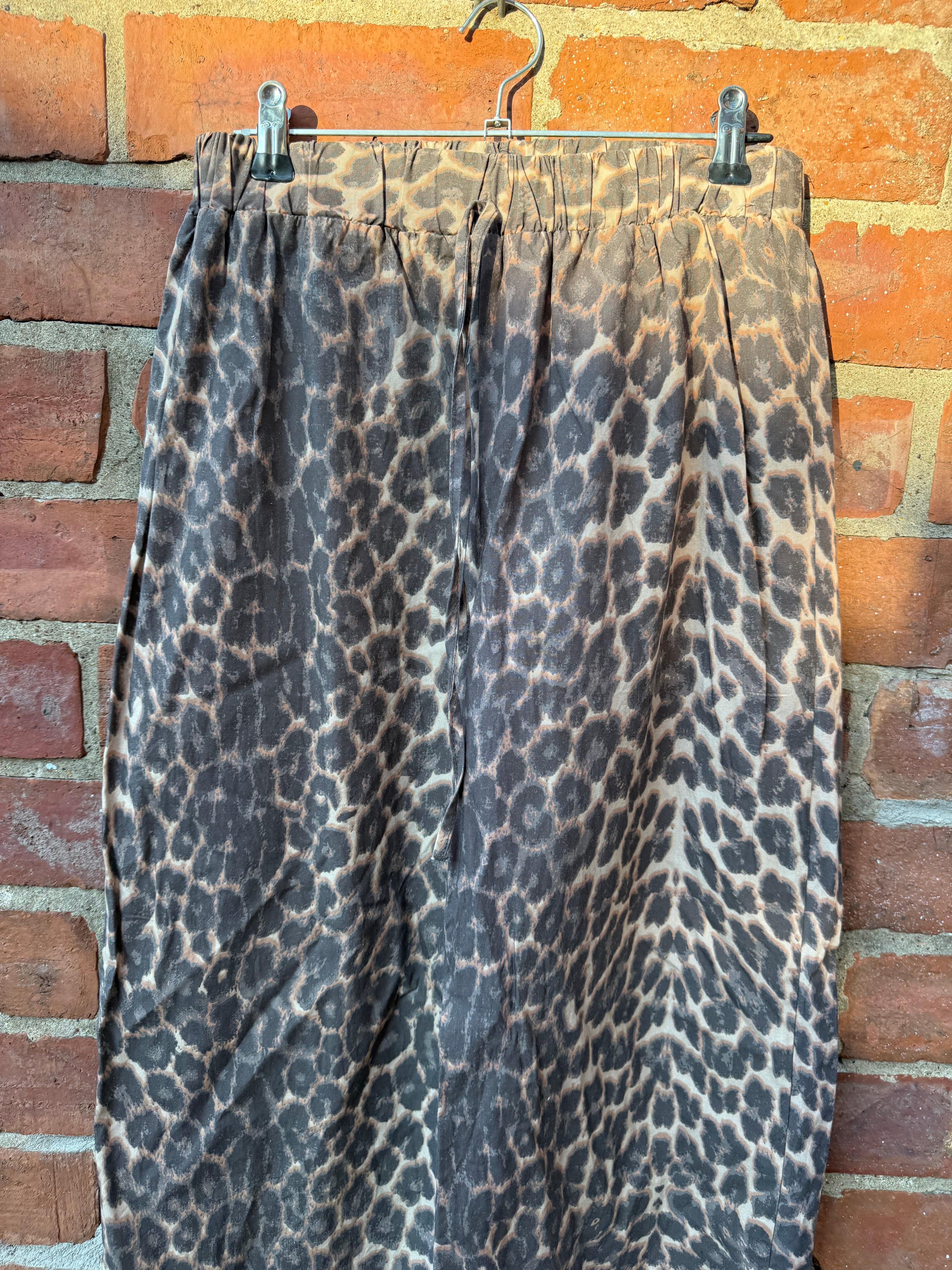 Asos design leoaprd print wide leg trousers