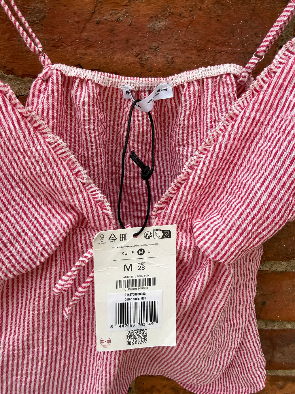 Bershka ruffle strap top