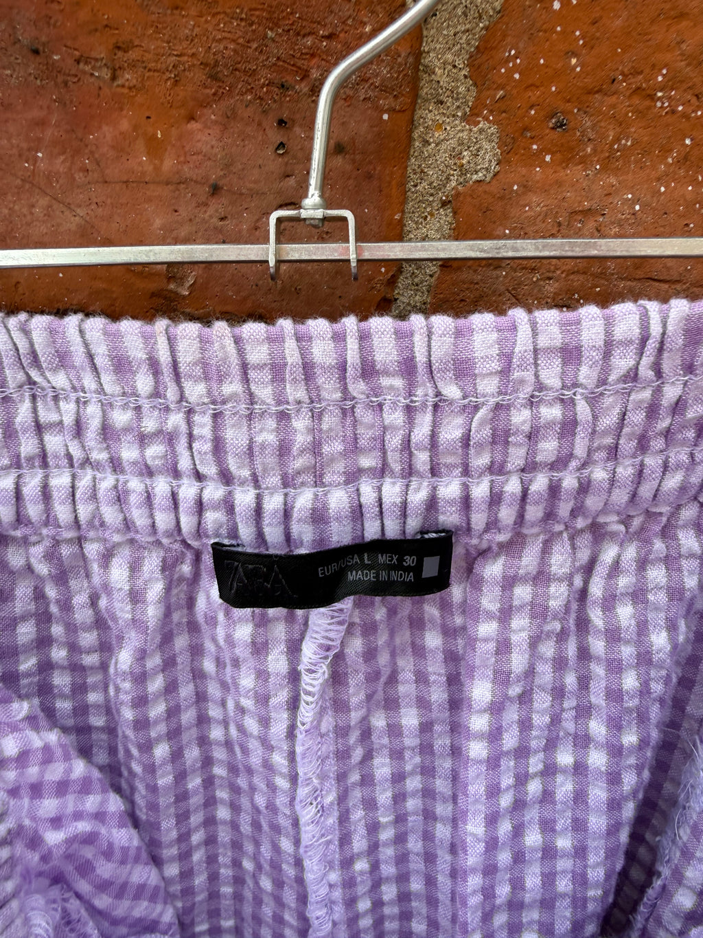 Zara lilac gingham skort style shorts