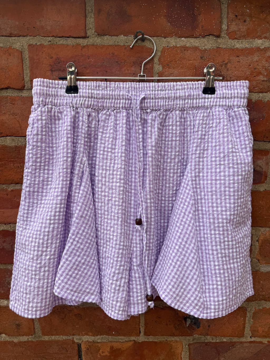 Zara lilac gingham skort style shorts