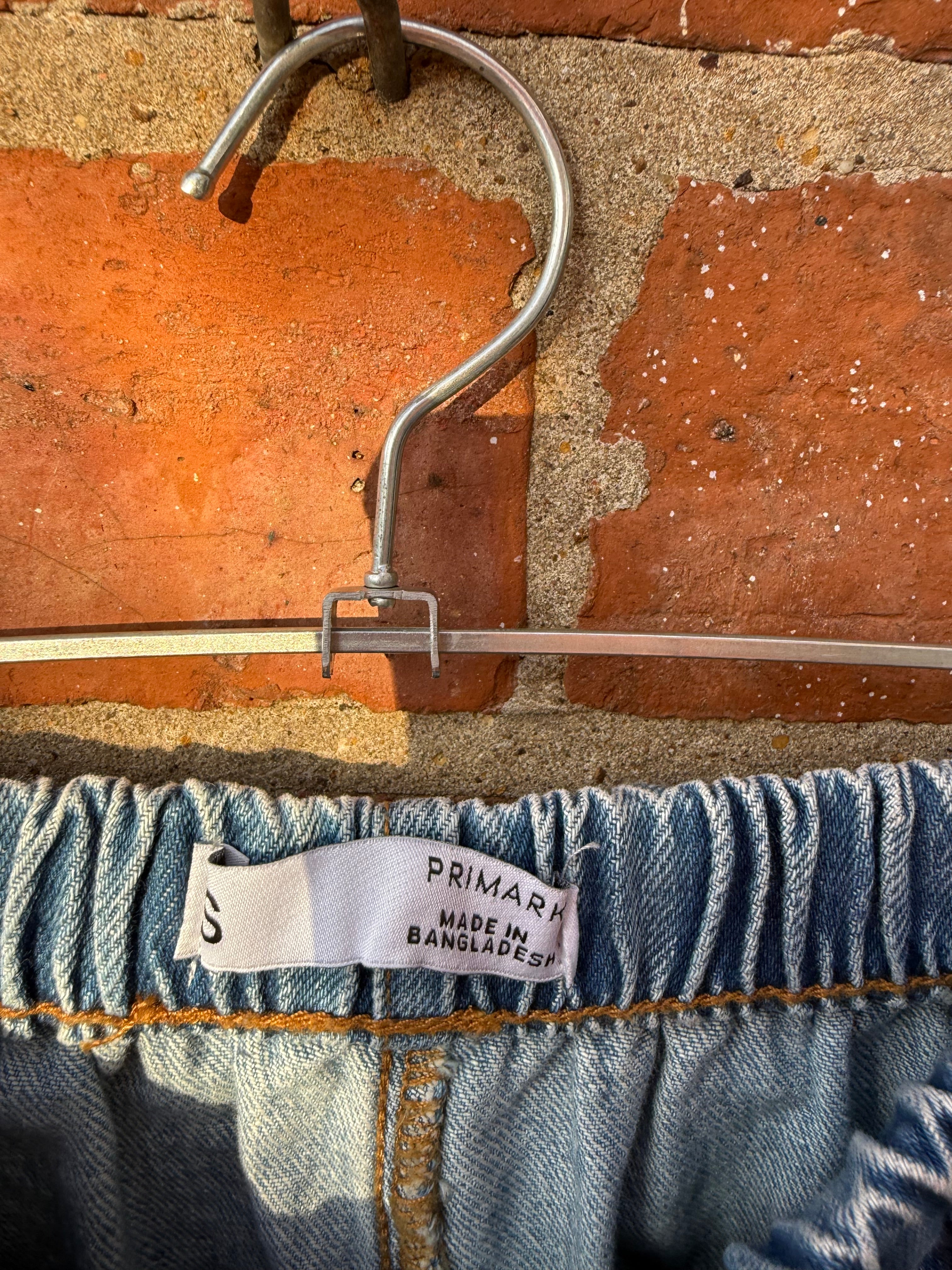 Primark denim elasticated waist shorts