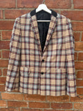 Asos beige check blazer with shoulder pads