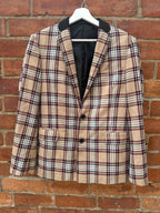 Asos beige check blazer with shoulder pads
