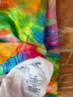 Rue 21 women`s rainbow tie dye good vibes quarter zip winbreaker jacket