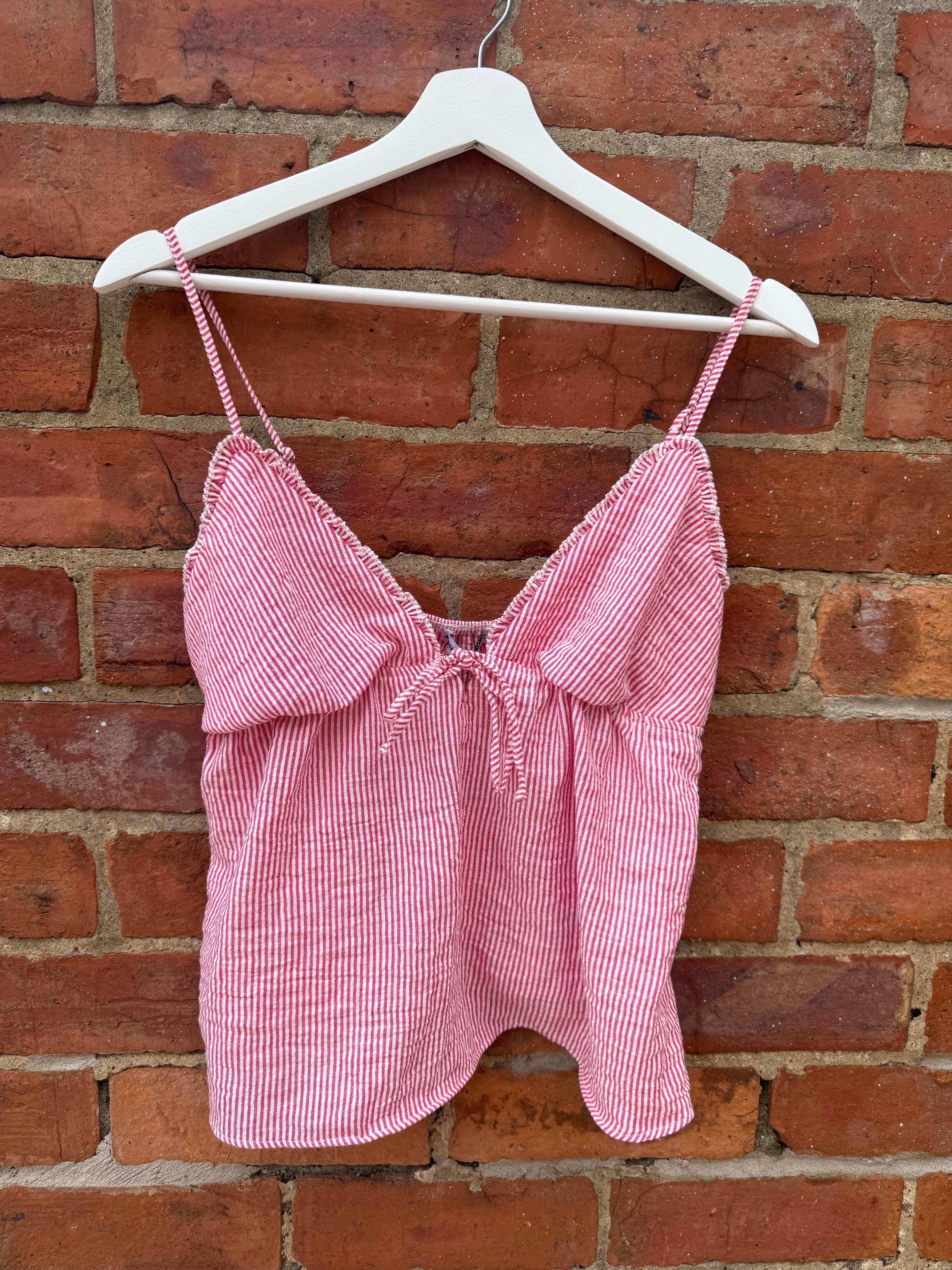 Bershka ruffle strap top