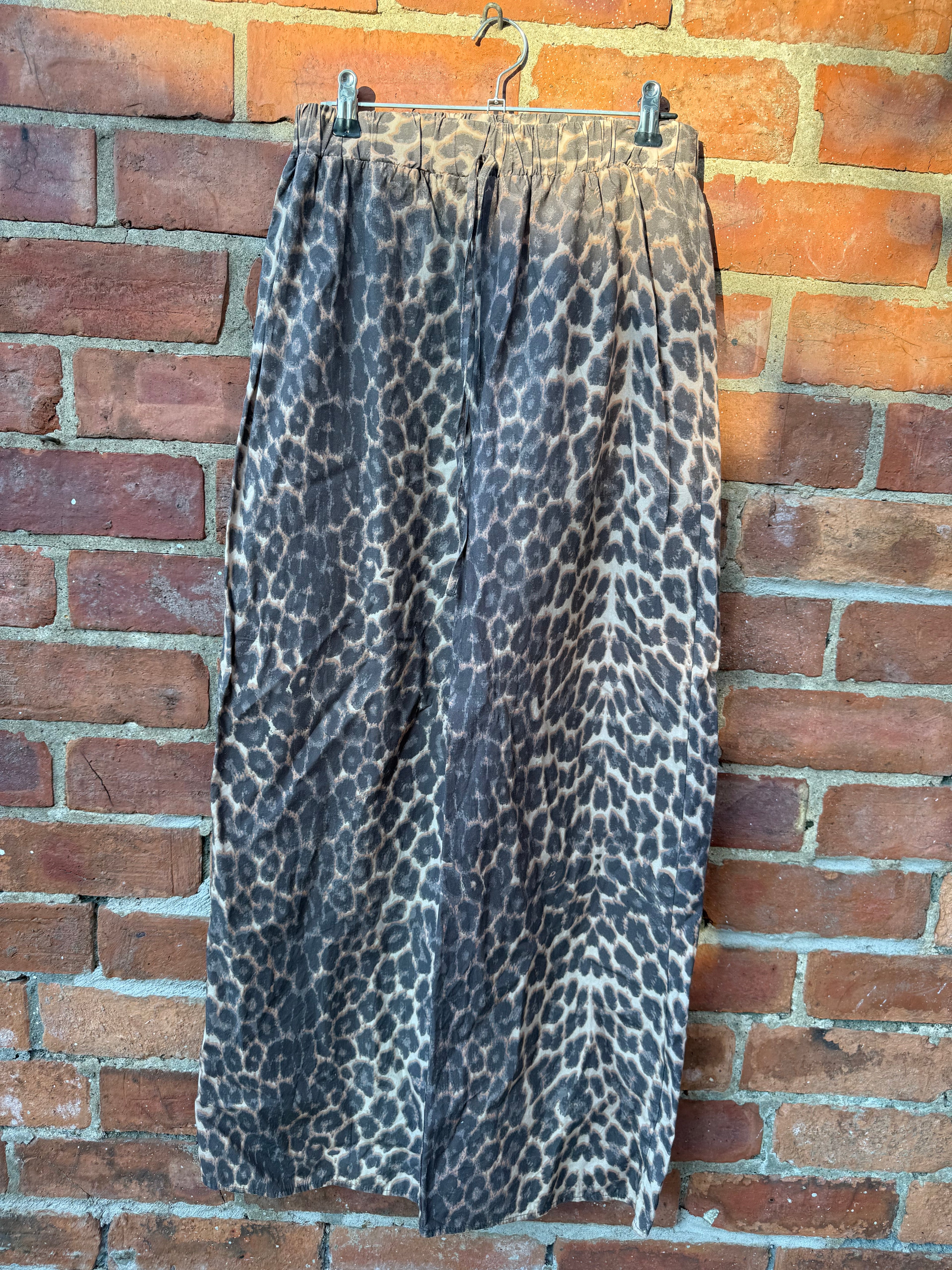 Asos design leoaprd print wide leg trousers