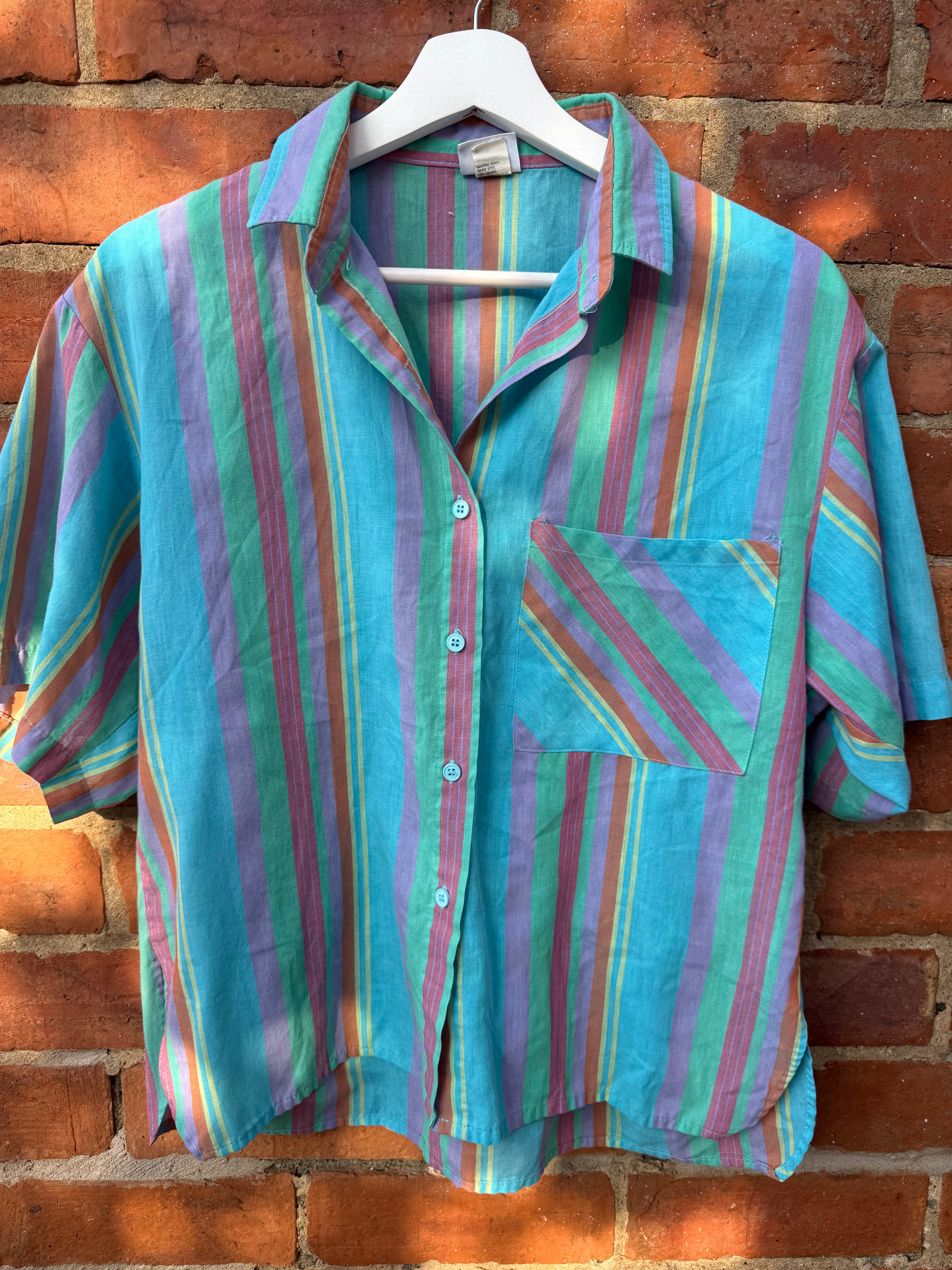 Wrangler Blue multi stripe shirt