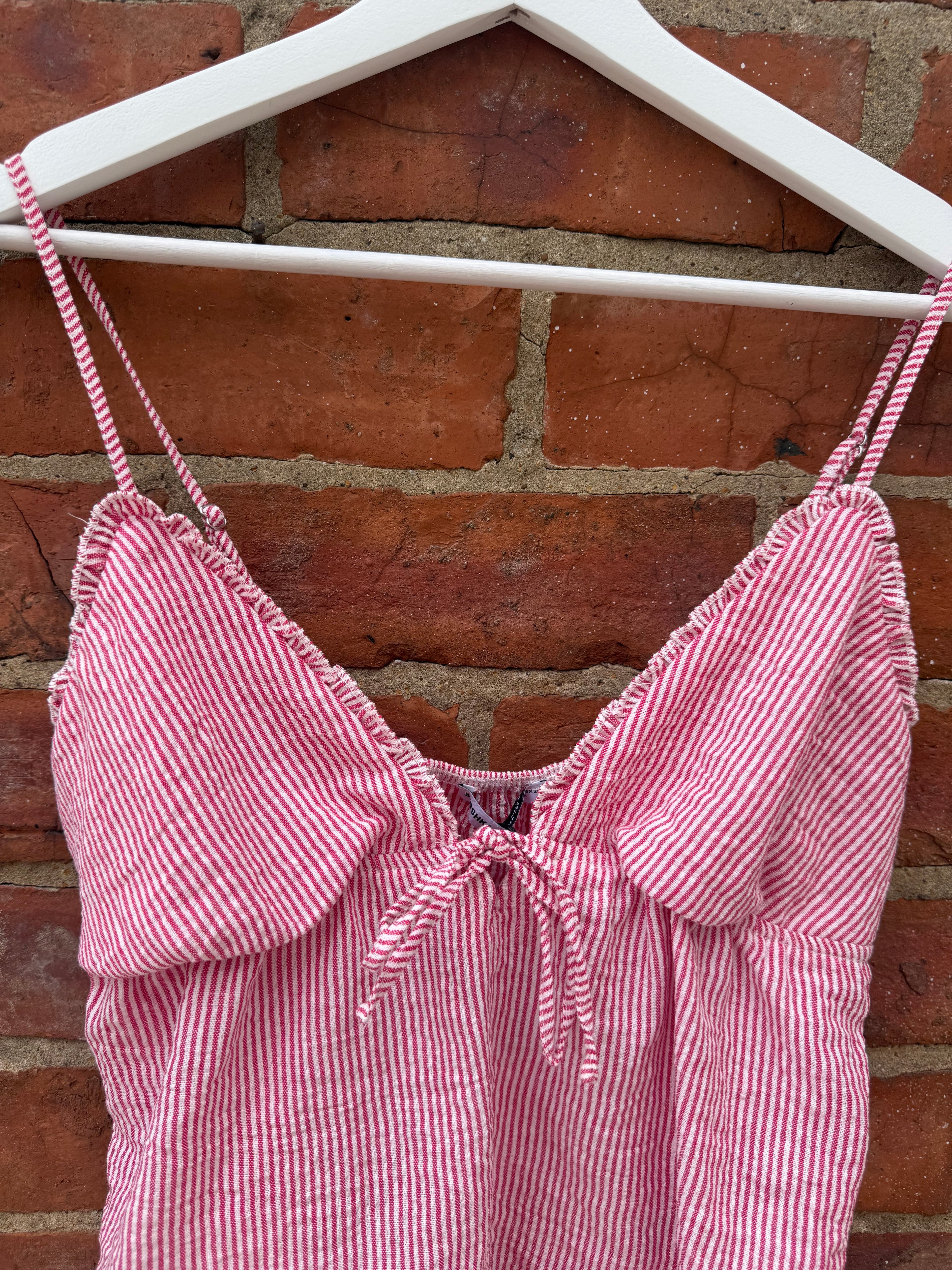 Bershka ruffle strap top