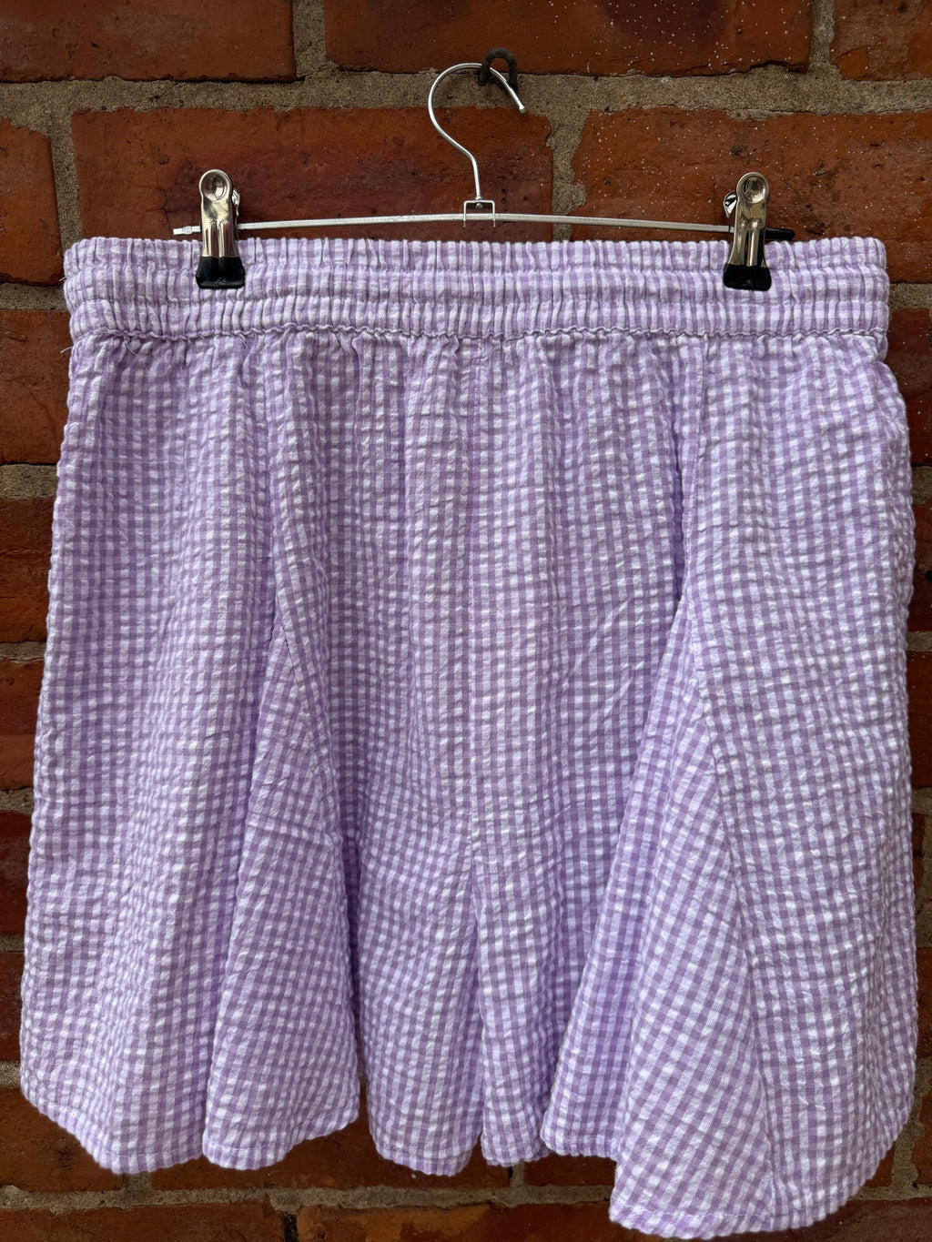 Zara lilac gingham skort style shorts