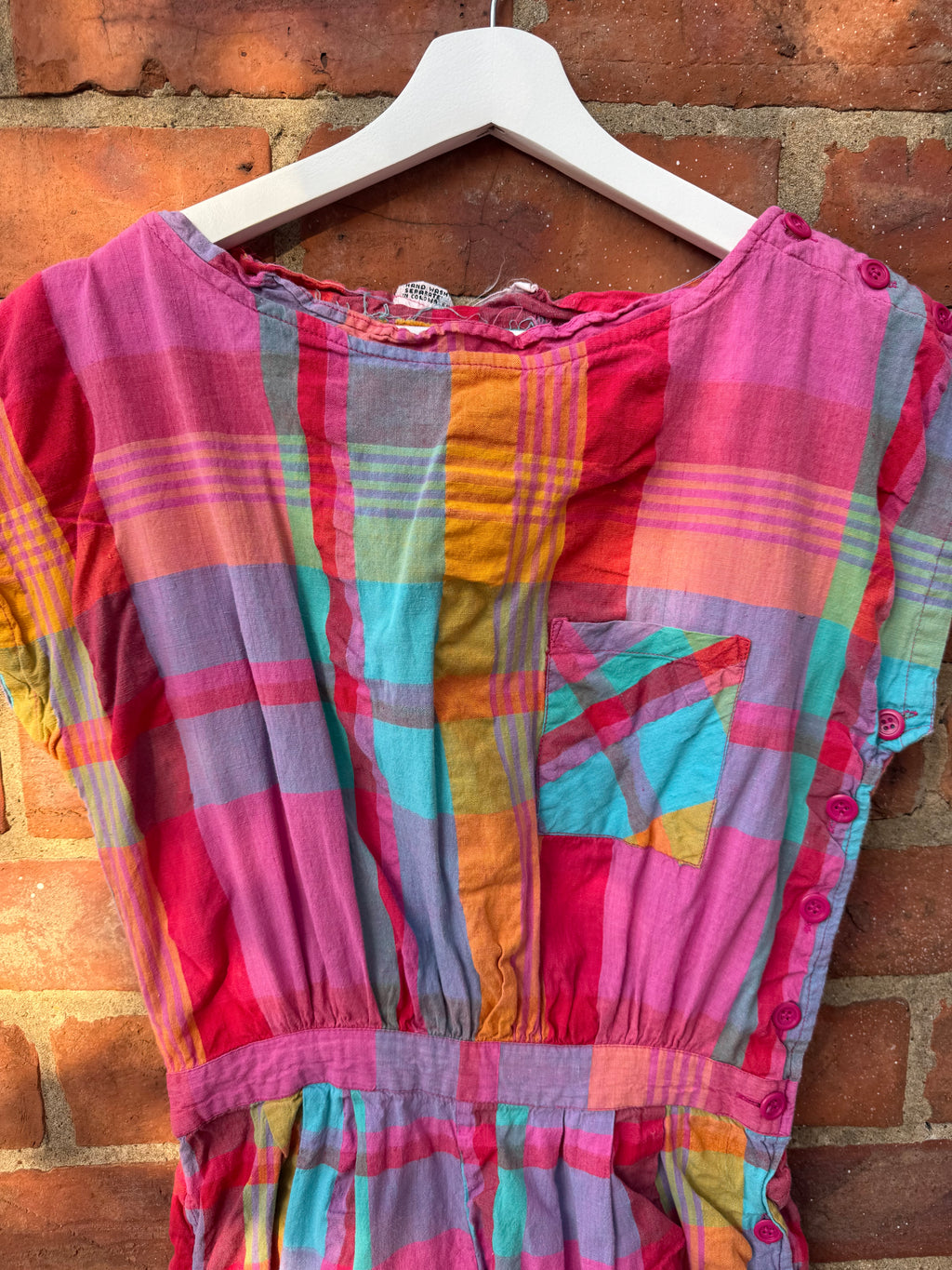 Adonis Vintage multicolored check playsuit