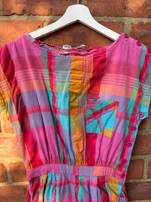 Adonis Vintage multicolored check playsuit