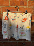 Primark mediterranean print linen shorts