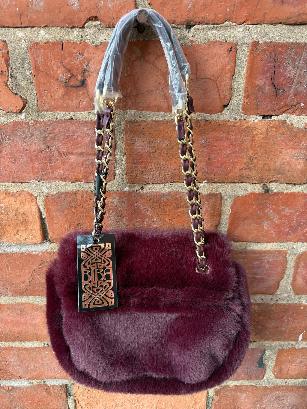 Biba faux fur shoulder bag