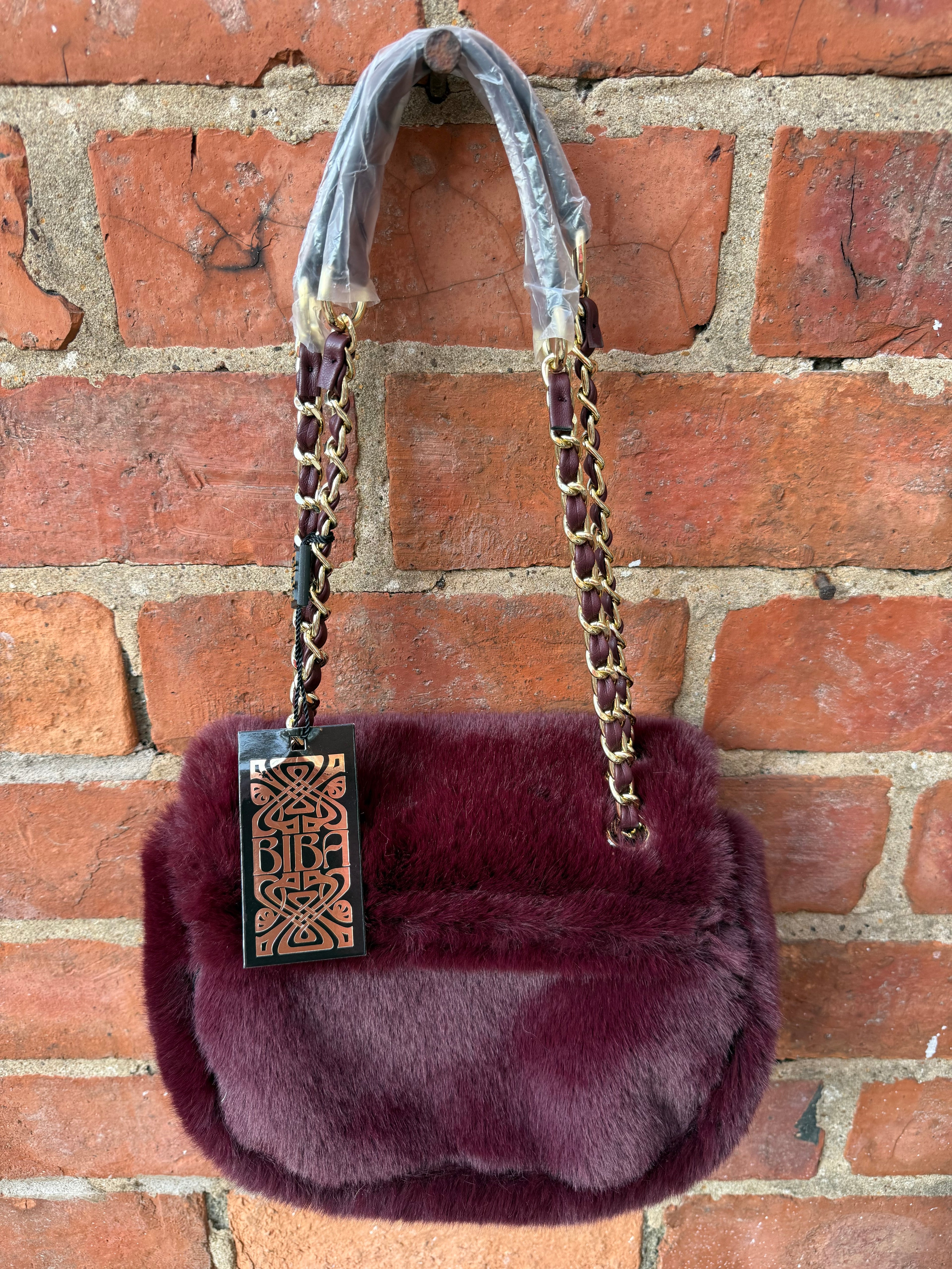 Biba faux fur shoulder bag