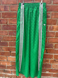 Adidas pink & green pyjama style wide leg tousers